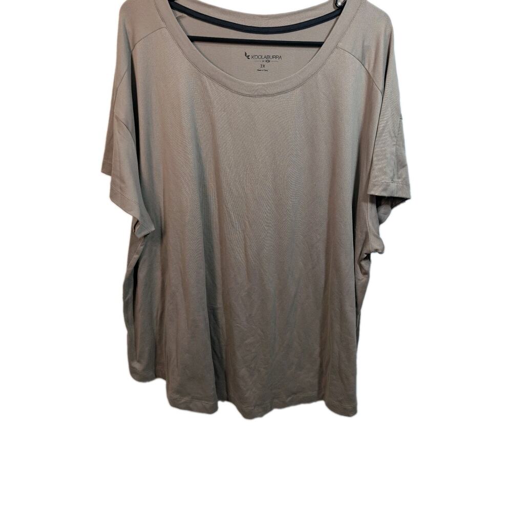 Koolaburra by UGG T-Shirt Women's Plus 2X Brown Beige Short Sleeve Tee Soft Cozy